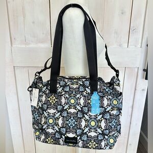 Vera Bradley ReActive Travel Tote -‎ Plaza Medallion Black NEW Recycled Fabric